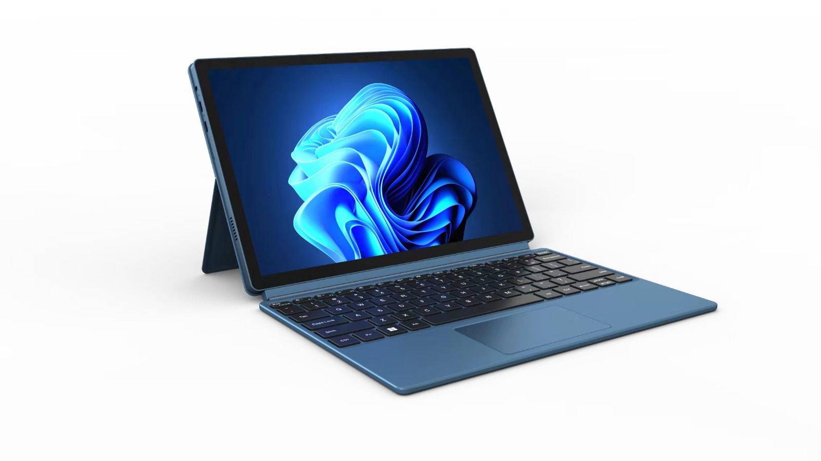 LoSurf two-in-one tablet with detachable keyboard and vivid blue display